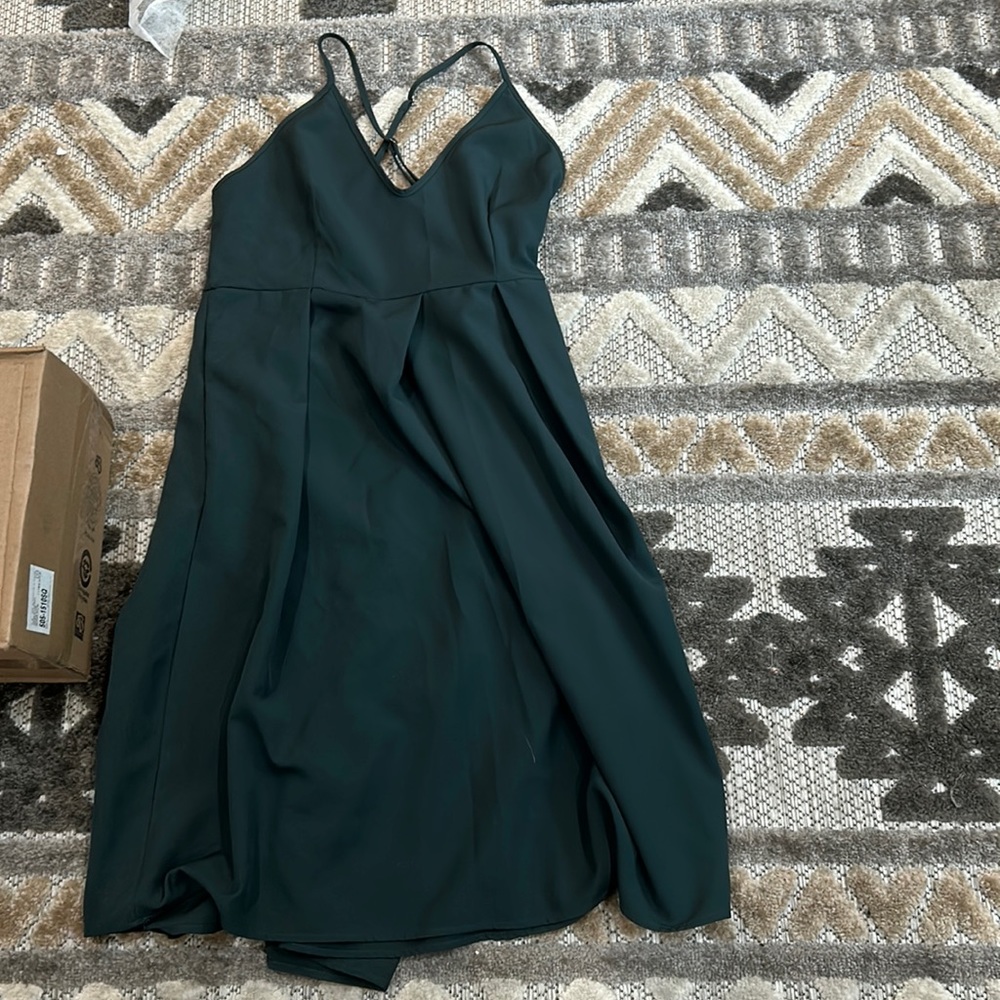 Beautiful ivory, green midi dress perfect for weddings, brand new